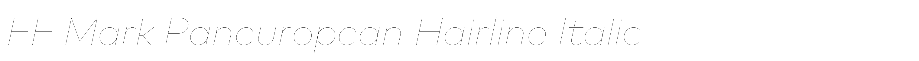 FF Mark Paneuropean Hairline Italic
